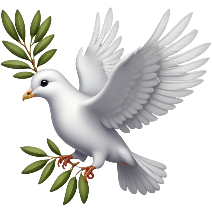 The fliyng dove bearing an olive branch emoji
