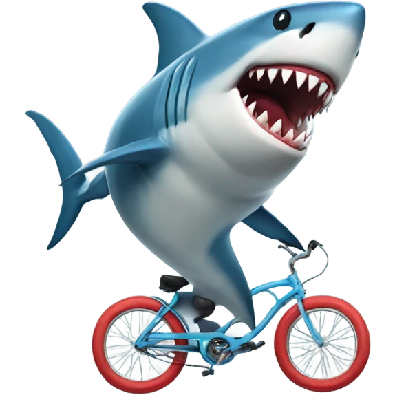 Shark carrying a tornado whilst riding a unicycle  emoji