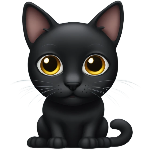 Black cat with big cute eyes emoji