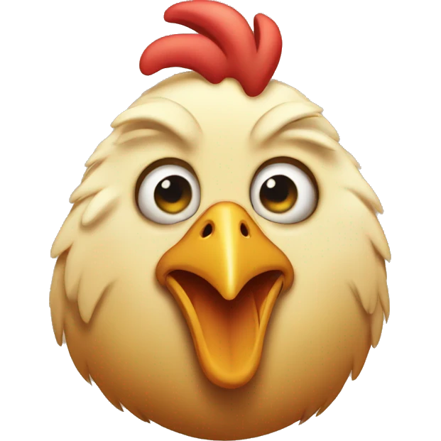 Chicken with almost closed eyes emoji