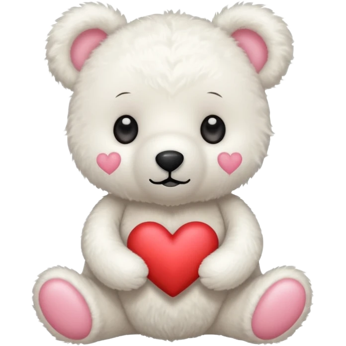 Oso de peluche blanco cute emoji