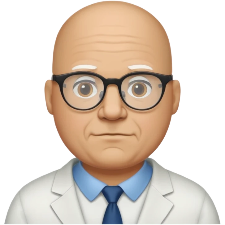 a big bald guy with glasses names lester griel emoji