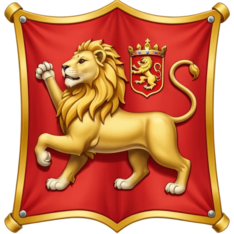 Lion Medieval Banner heraldry flag emoji