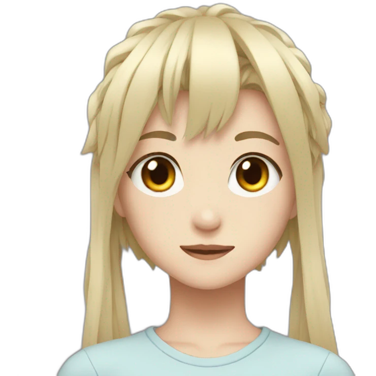 Anime girl with boy head emoji