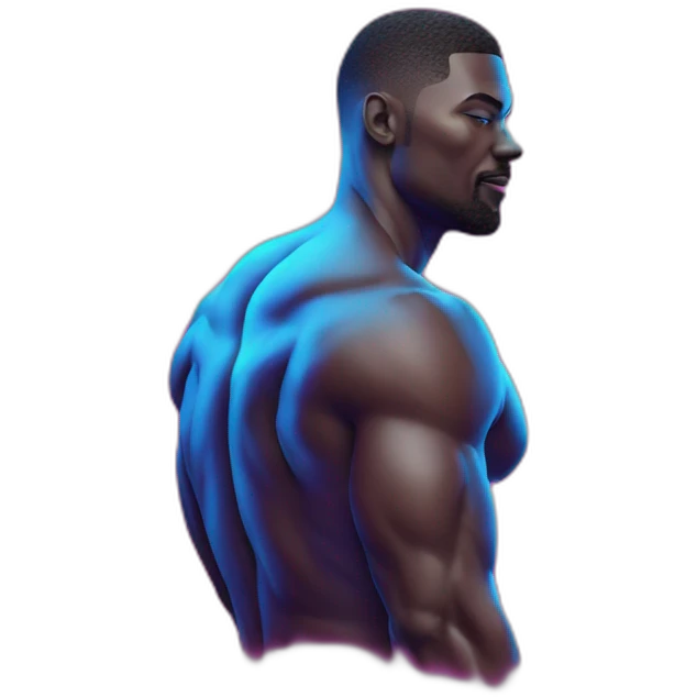 Juicy booty neon sign style man emoji