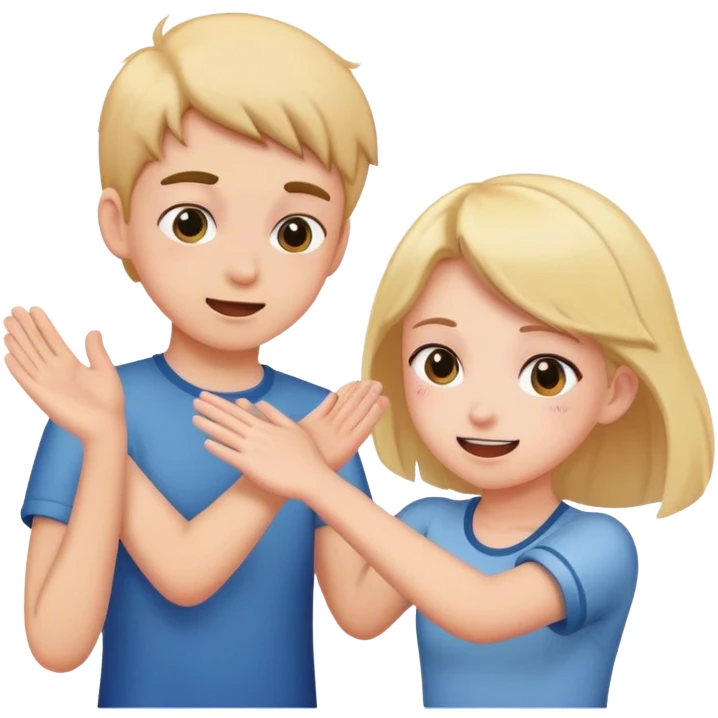A boy who slap a girl in the back emoji