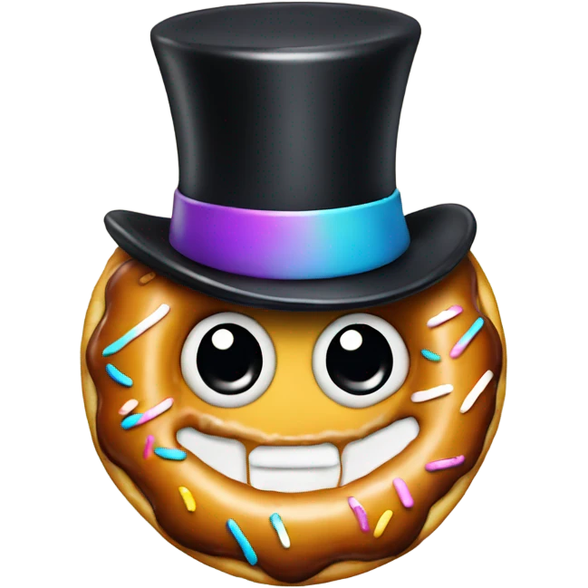 Donut with a top hat emoji