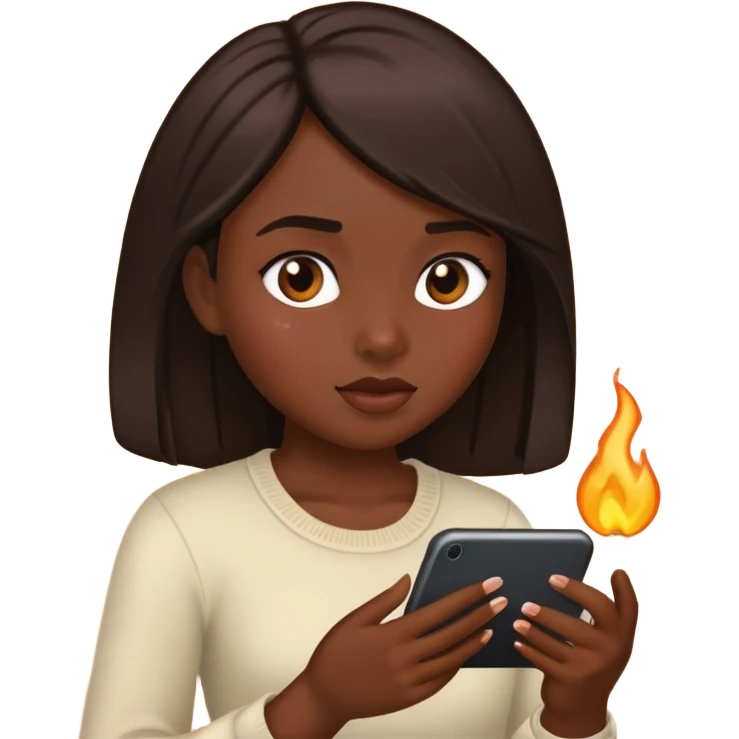 Девушка с тёмным оттенком кожи мастурбирует emoji