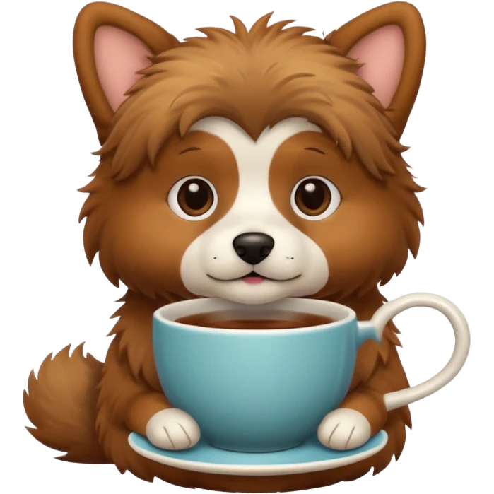 Perro tomando té  emoji