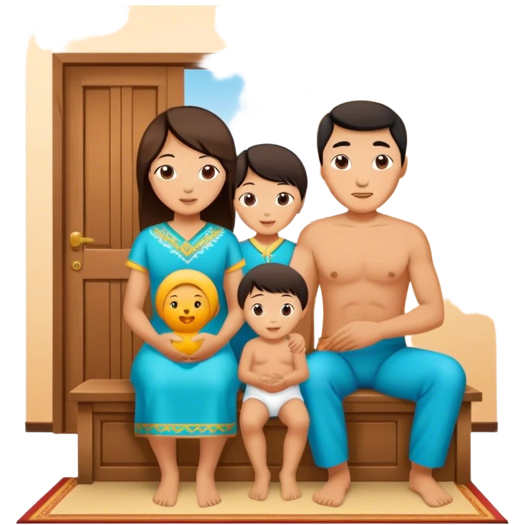 Kazakh family and home emoji