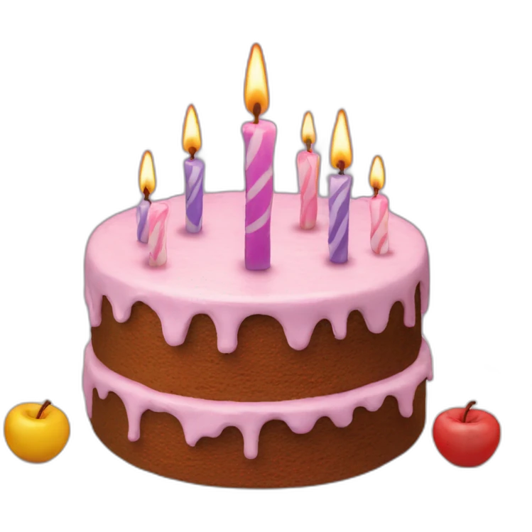 Cake with candles emoji