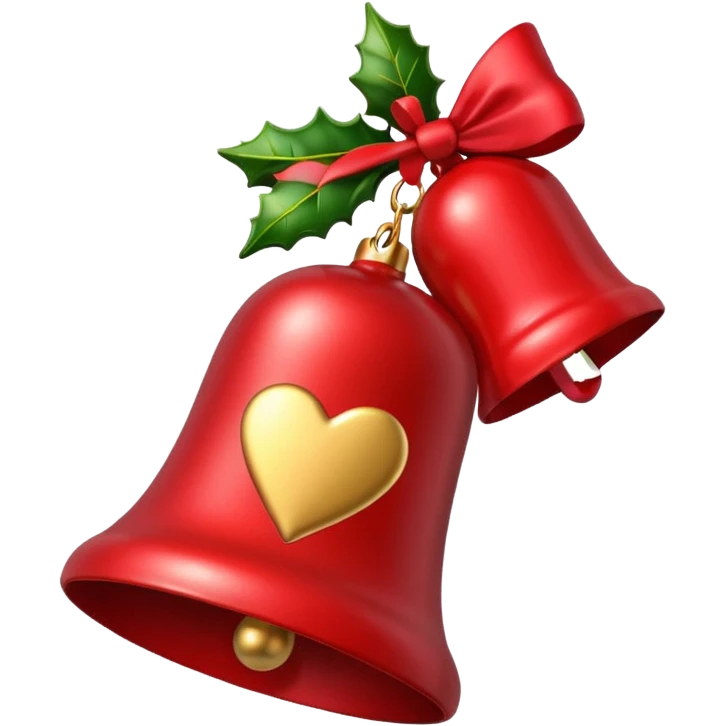 A kiss mark on a Christmas bell emoji