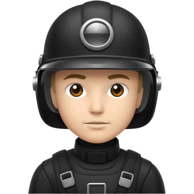 time traveler in black clothes and helmet emoji
