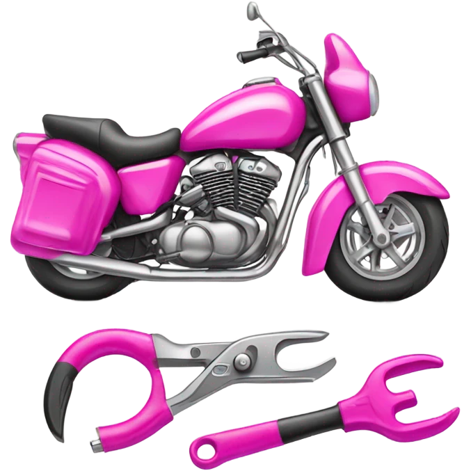Pink motorbike tools  emoji