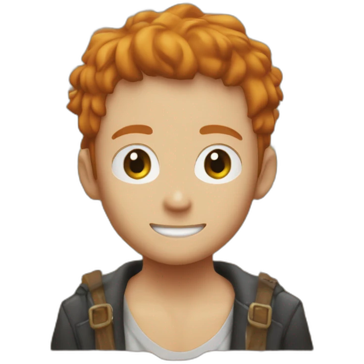 garçon roux avec un dégrader dans un style one piece emoji