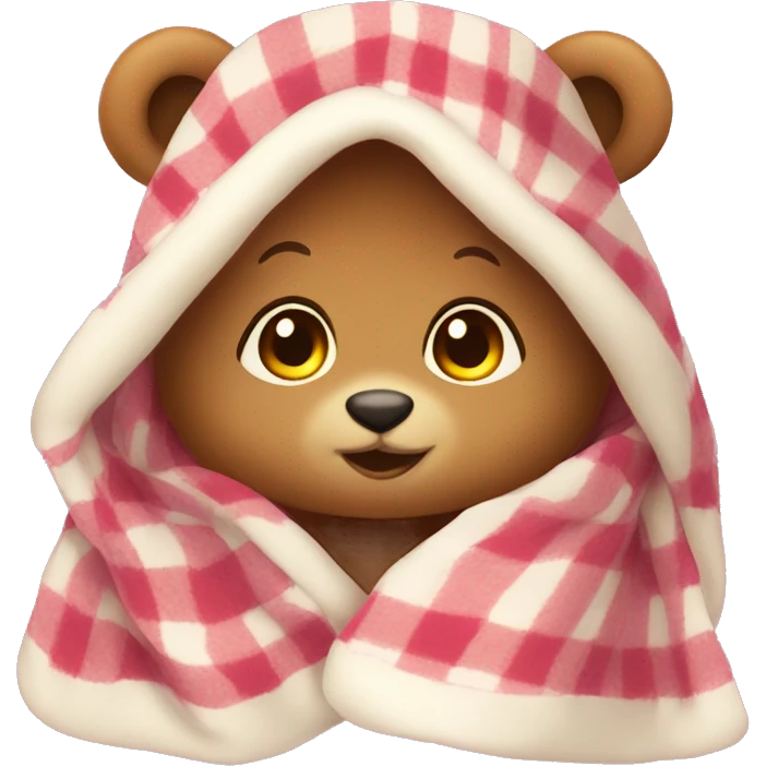 Cozy girl bear with blanket  emoji