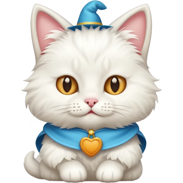 white cat with funny costume emoji