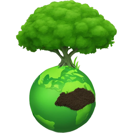 Gras eating earth emoji