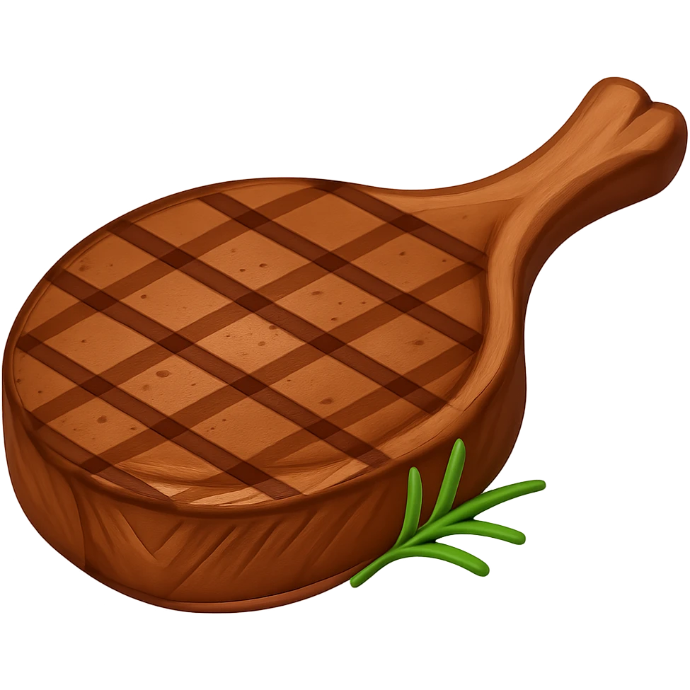 Remove potatoes but keep some steak details, make it look more like a steak in emoji style with no background. emoji