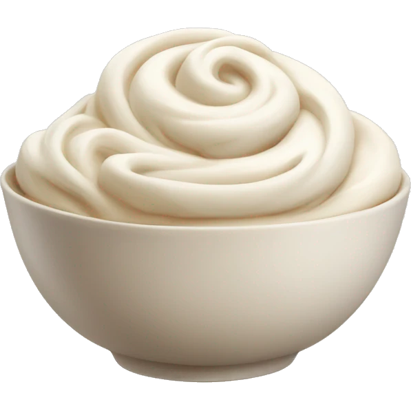 Swirl of white icing in a tan bowl emoji