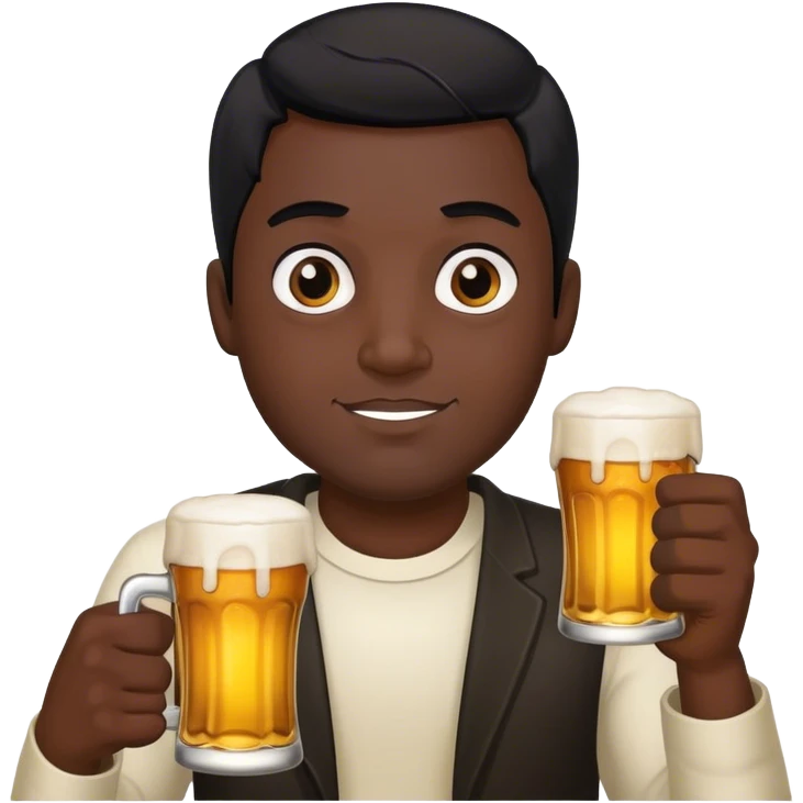 black hair guy beer emoji