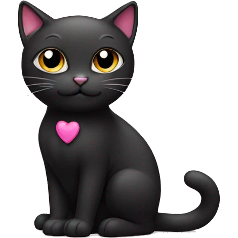Black cat with pink now emoji