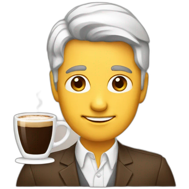 Diseñador con café emoji