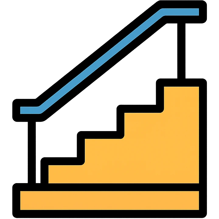 outdoor stair icon with color outline emoji
