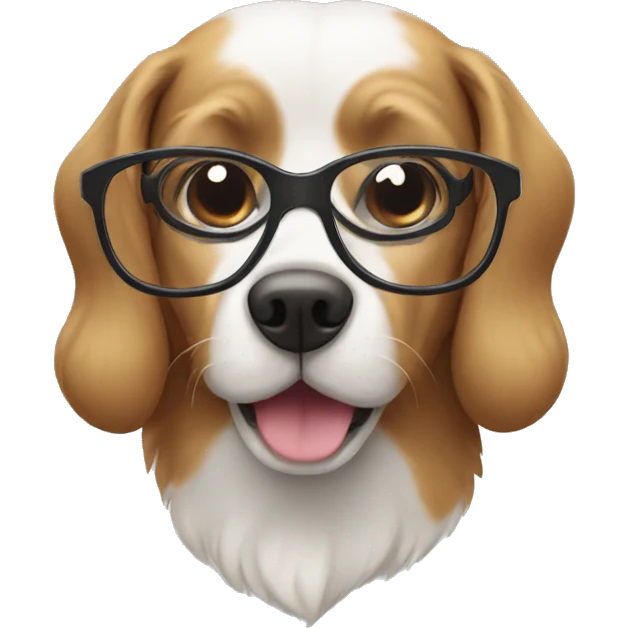 Dog wearing glasses emoji