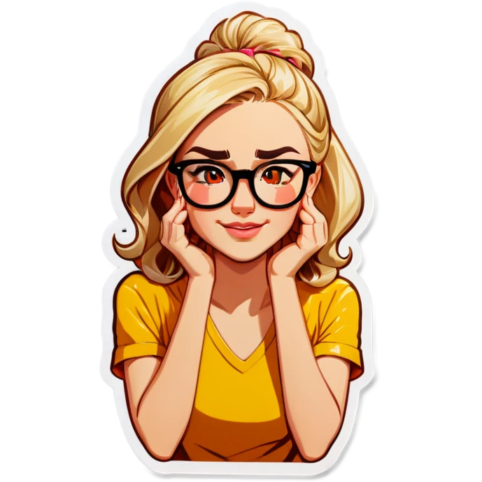 Blonde with glasses hand on forehead  emoji