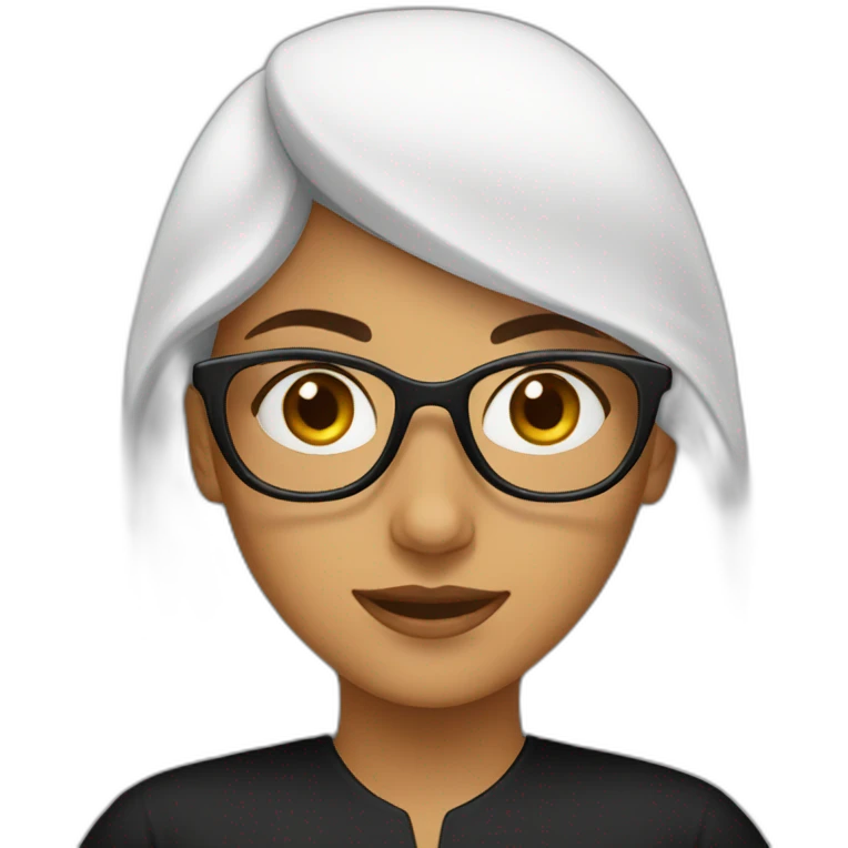 Arabe Nerd girl wearing black emoji