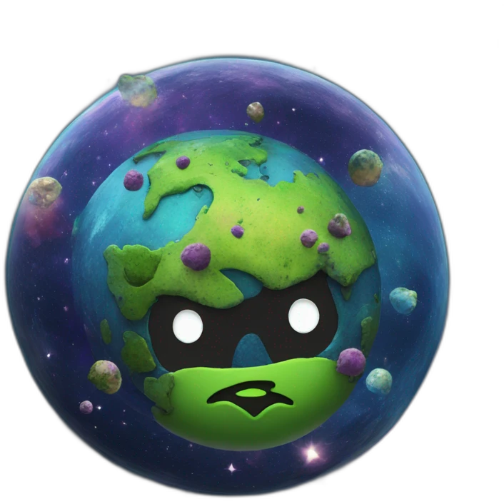 cool punk earth in space with small clusters on it emoji