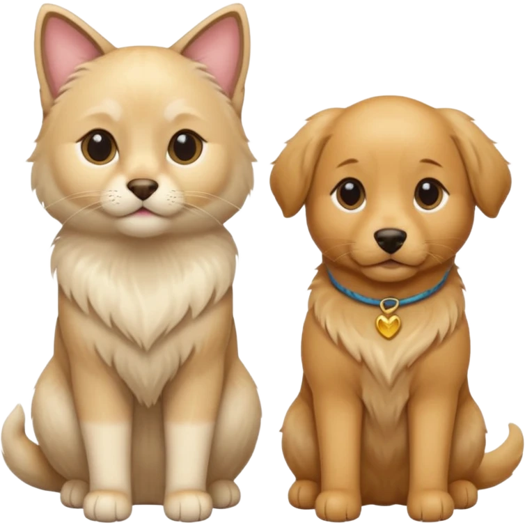 cat and dog one body emoji
