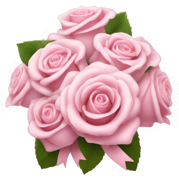 Pink roses Bouquet white bow emoji