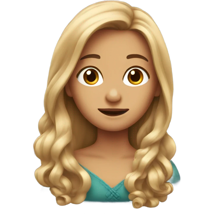 Anna with long flowing hair emoji