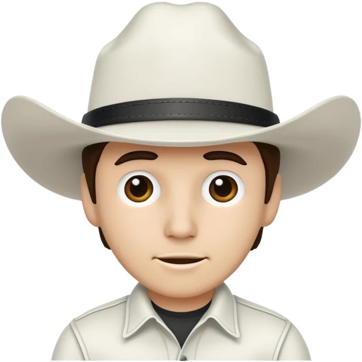 white cowboy hat black outline emoji