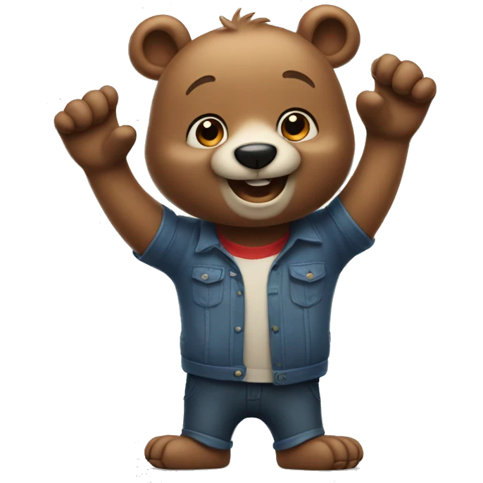 Happy bear with paws up  emoji
