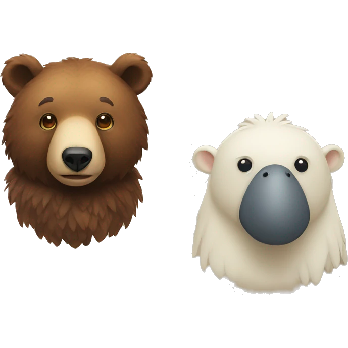 A bear and a dodo side by side emoji