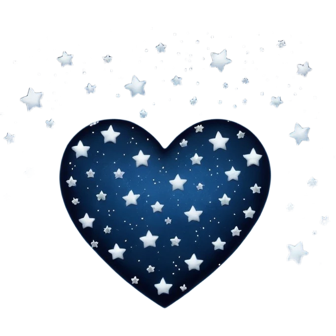 emo heart with night sky and falling stars emoji