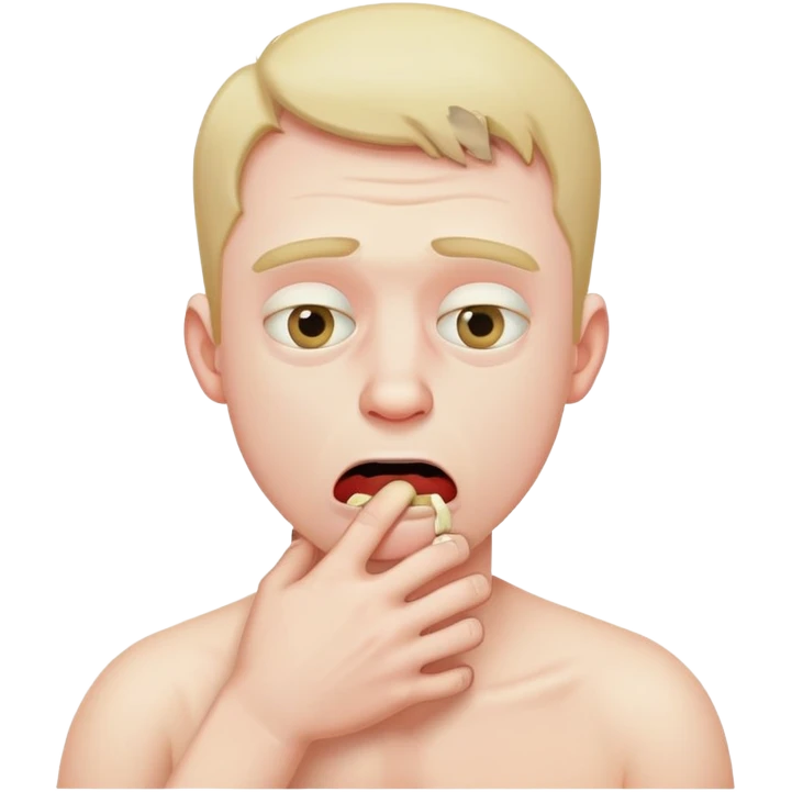 Man choking himself emoji