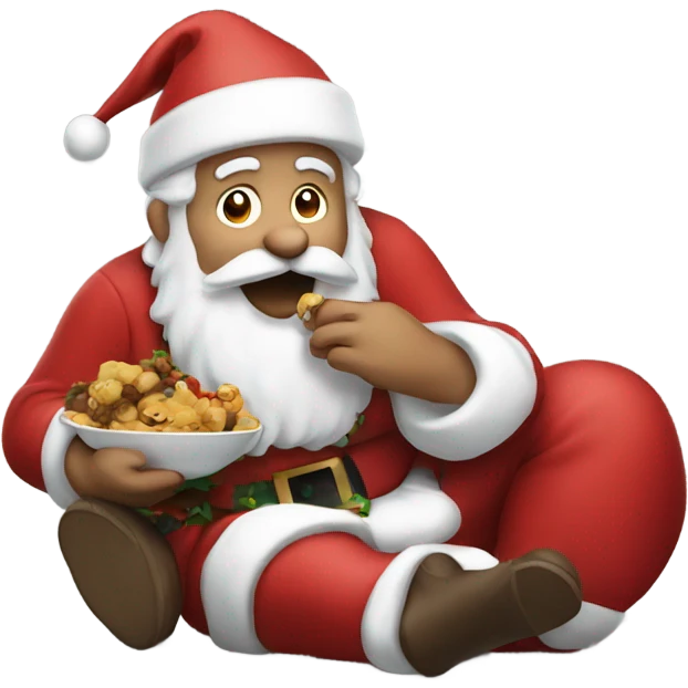 Santa Eating Mouse emoji