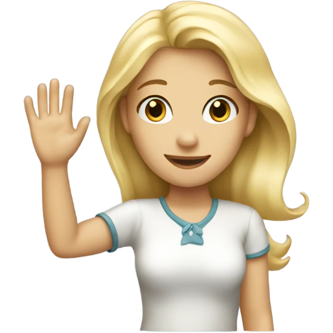 Blonde girl waving good bye  emoji
