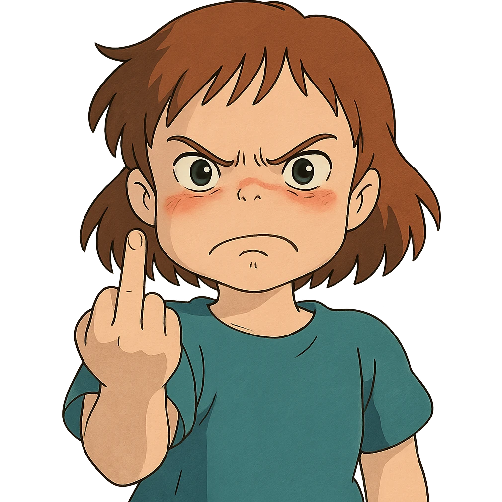 angry face with middle finger emoji