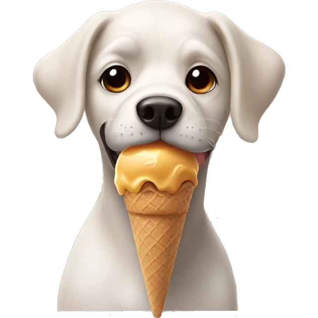 Dog eat an ice cream  emoji