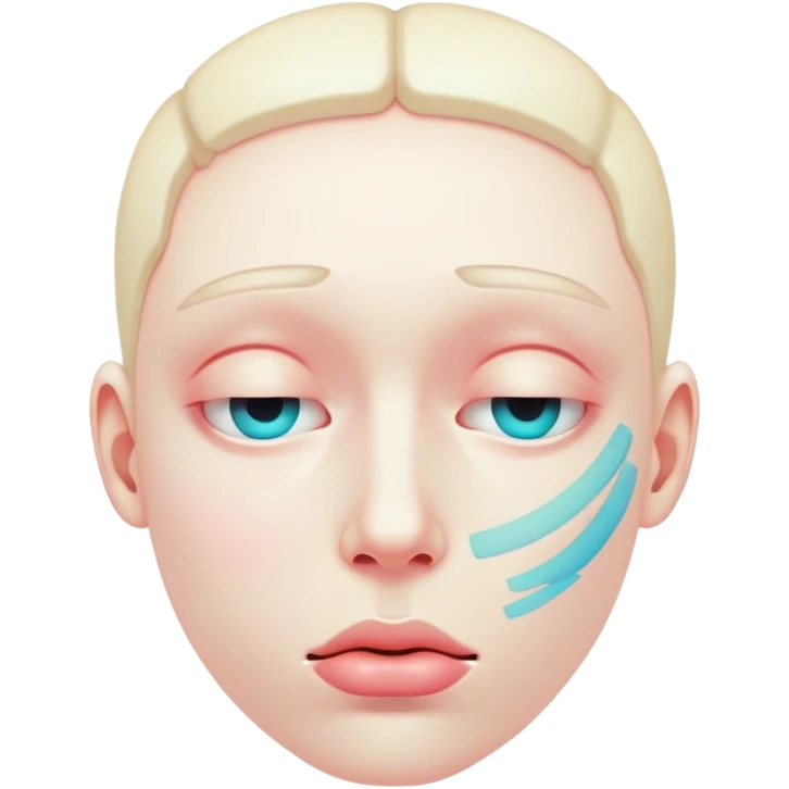 Close eye Trypophobia glitched face  emoji