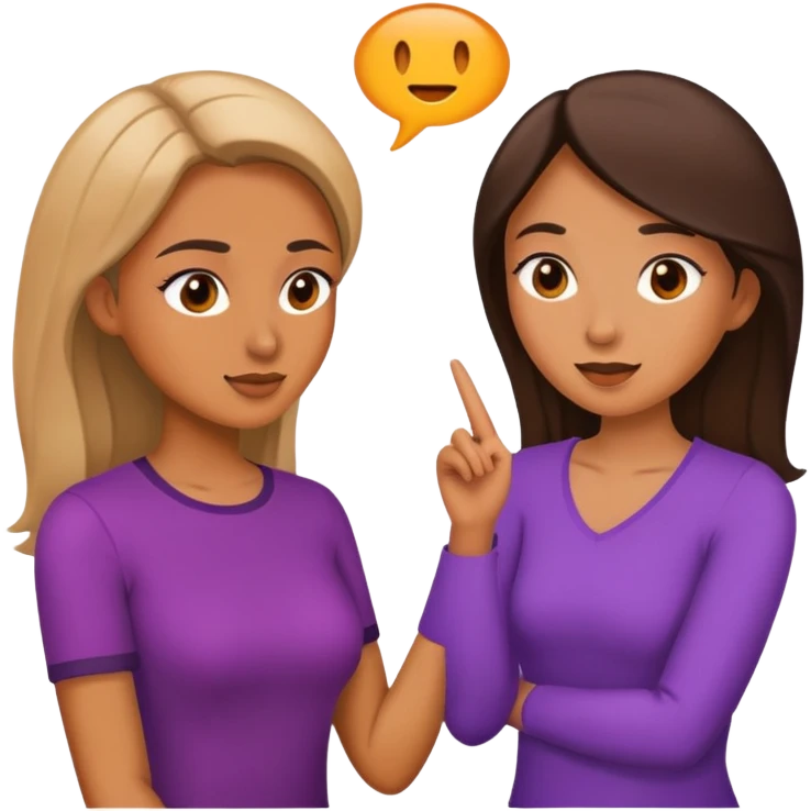 Two woman talking emoji