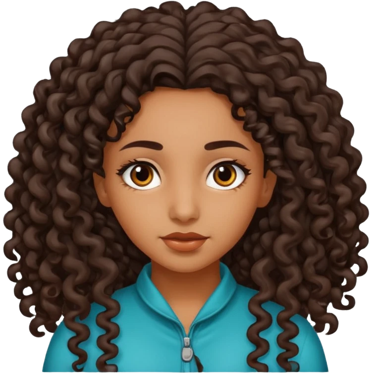 North african girl with long curly hair  emoji