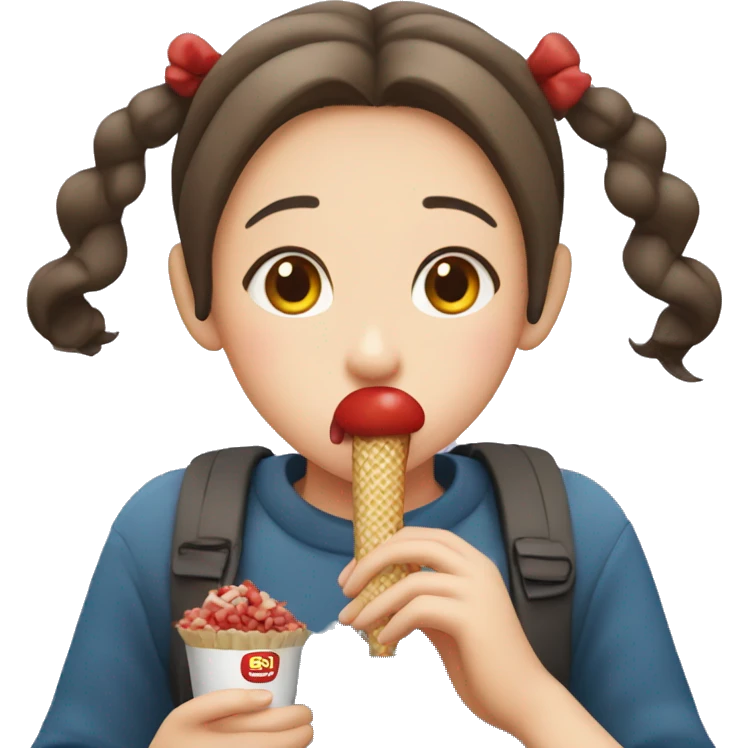 a girl who eats Pepero emoji