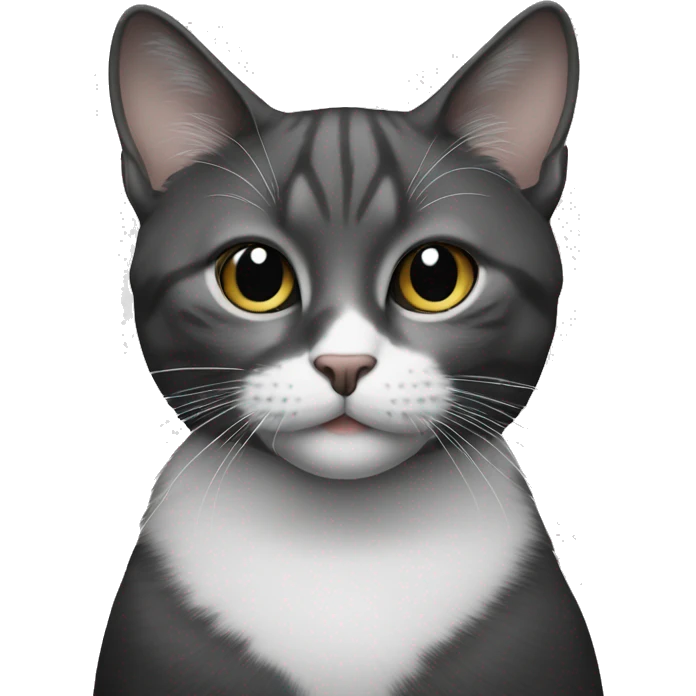 Cat black white emoji