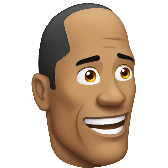 the rock with a mobile phone emoji